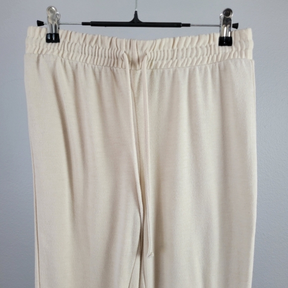 BETTER TOGETHER // cream super soft tie elastic waist banded cuffs lounge pants - Picture 2 of 6